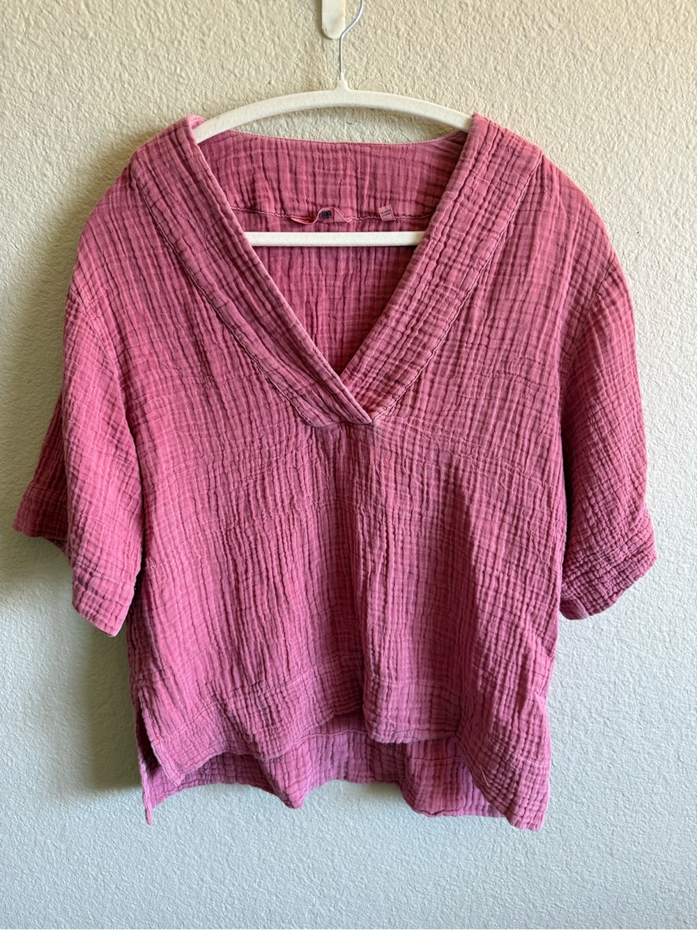 Faherty Dune Organic Cotton Gauze Popover Top Flowy Pink Coastal Summer Small - Picture 8 of 9